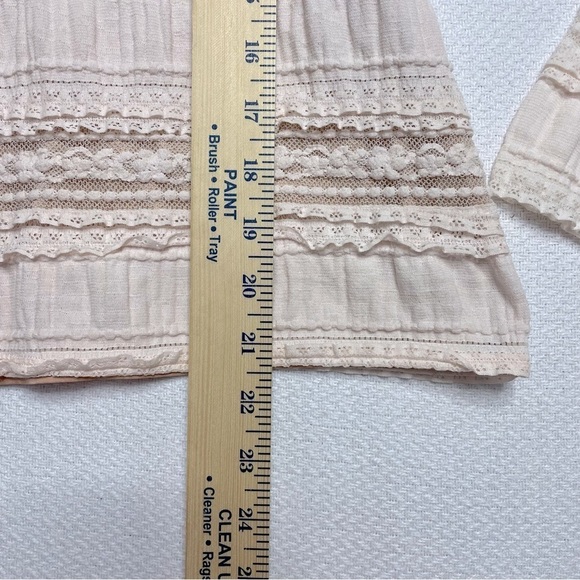 Cinq a sept Cecily Long Sleeve Ruffle Blouse Top Deep V Choker Pink Size Small - Picture 13 of 16